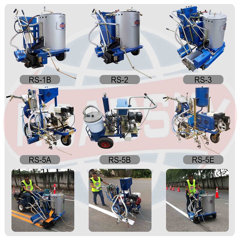 Pavement line painting equipment, Thermoplastic road marking machine, Spray cold paint machine