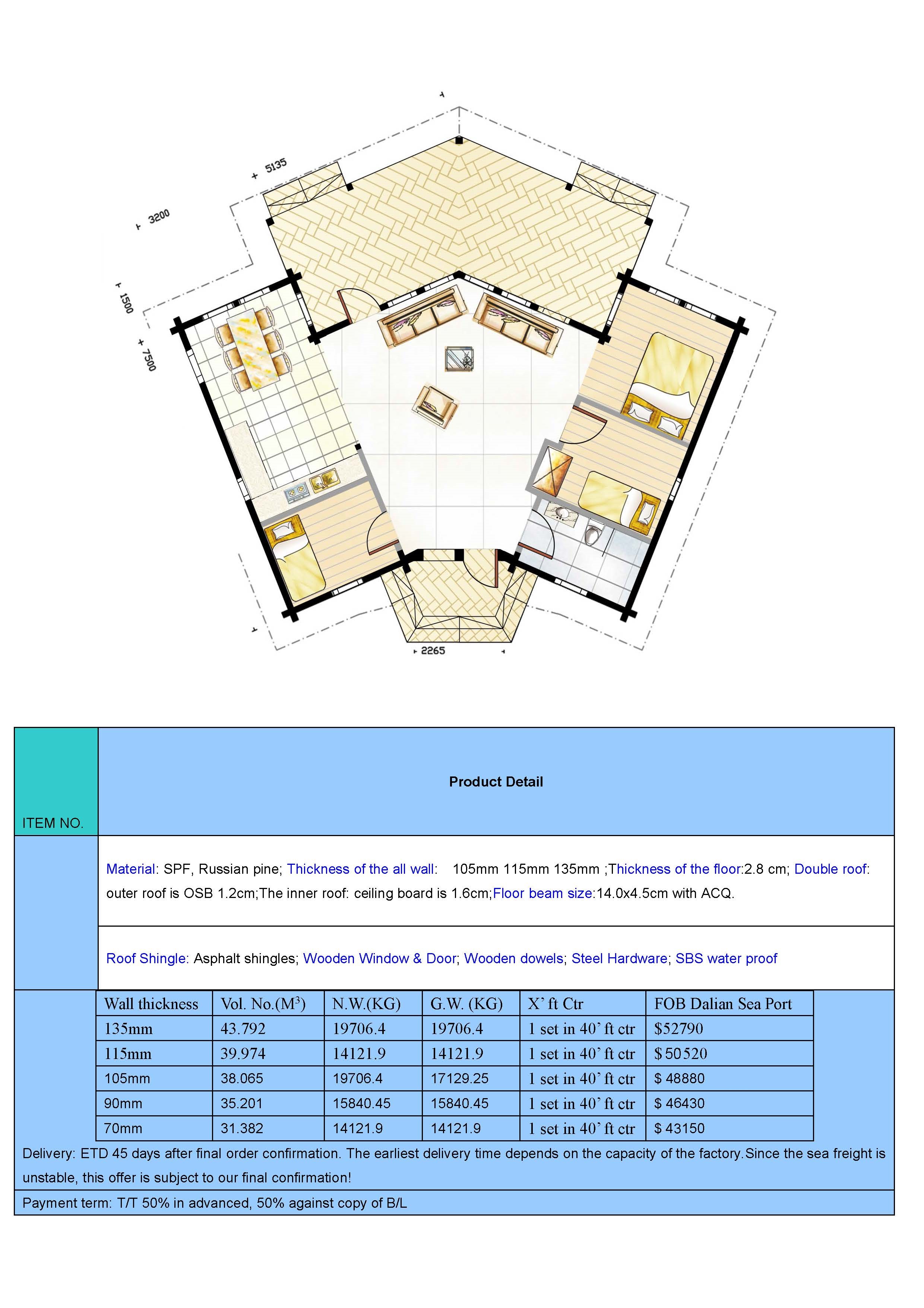 Wooden House for resorts