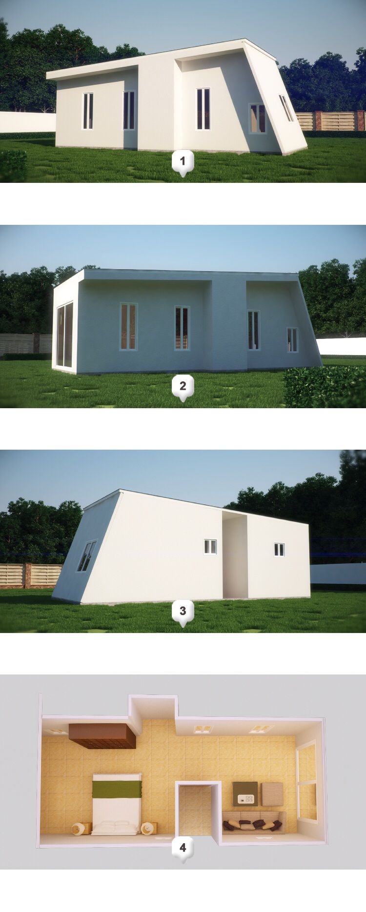 One bedroom prefab house