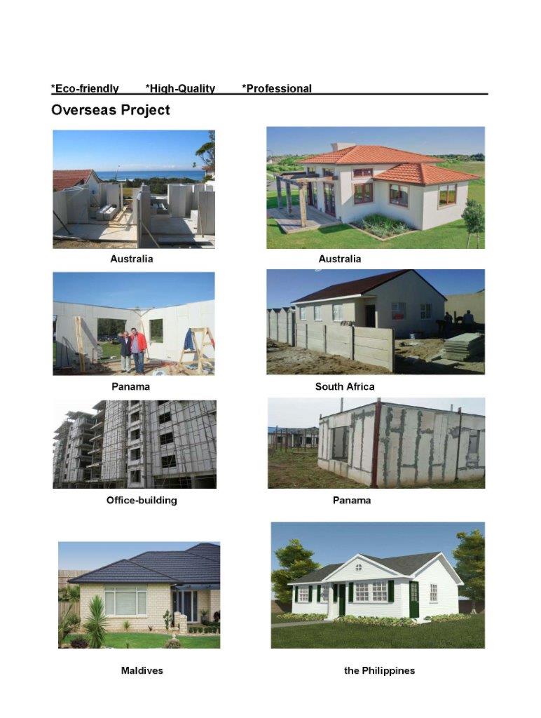 Prefab house ~ using eps concrete wall panel .