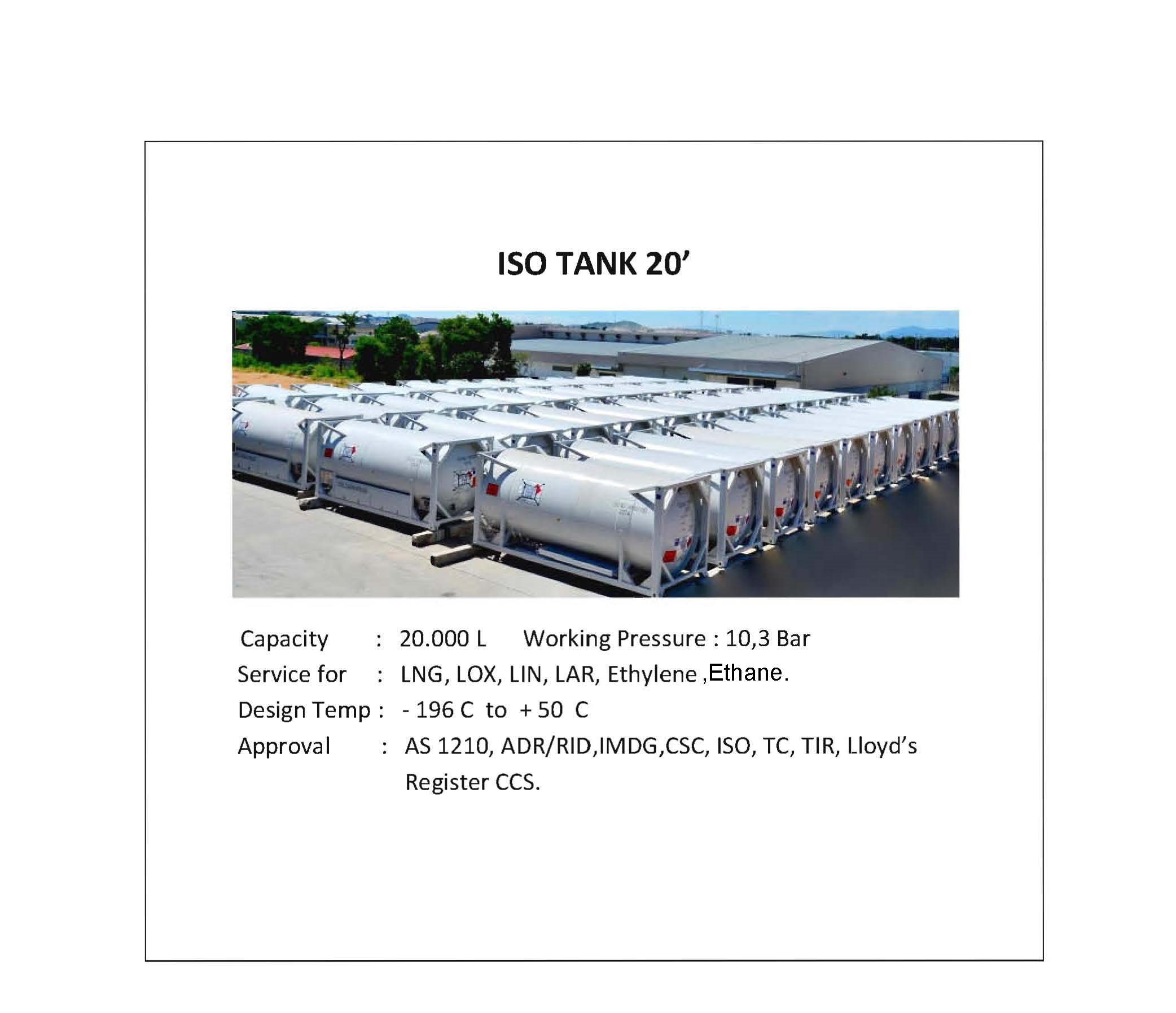 Portable cryogenic I?SO TANK 20 Immediately available?.?