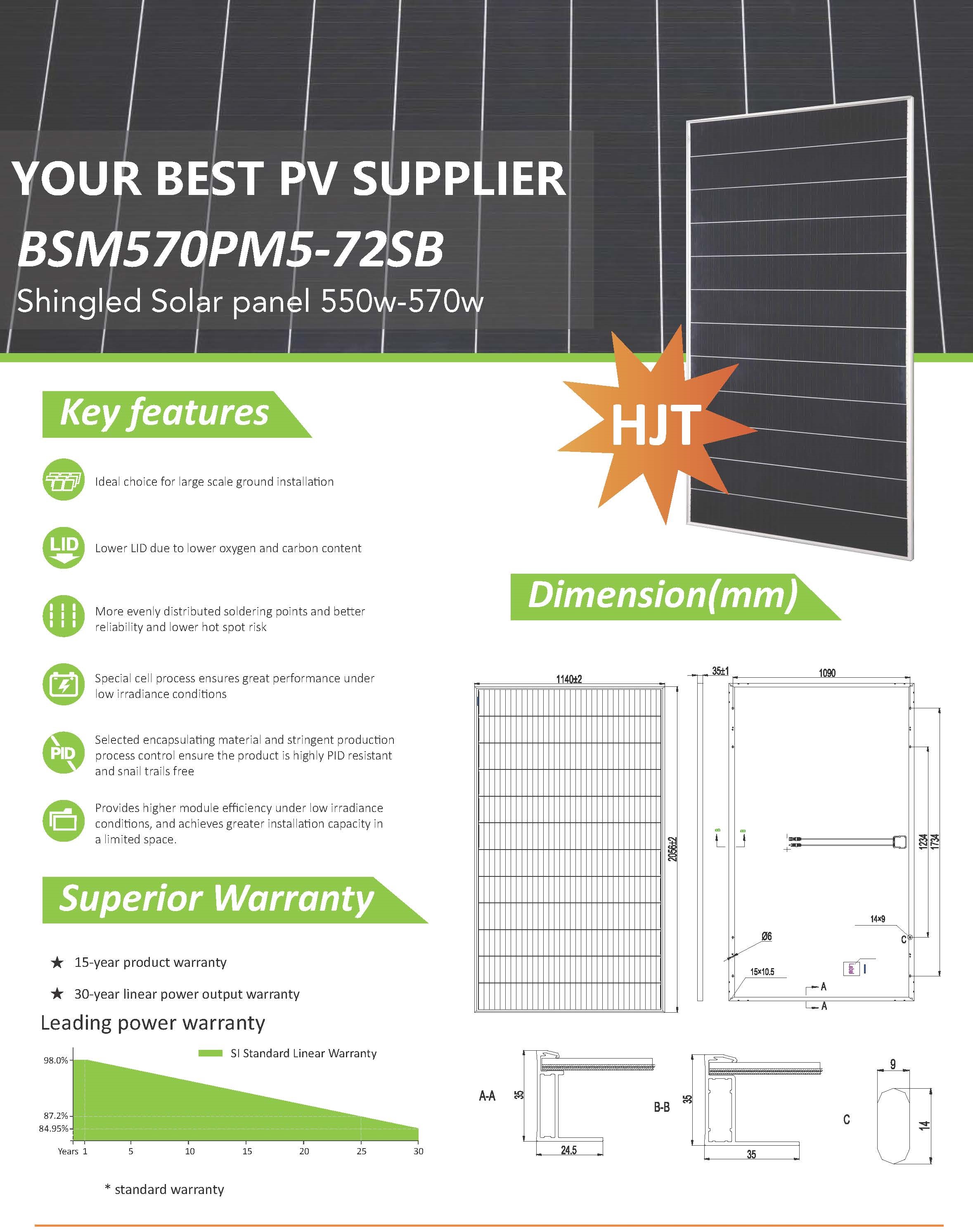 Shingled solar panel information
