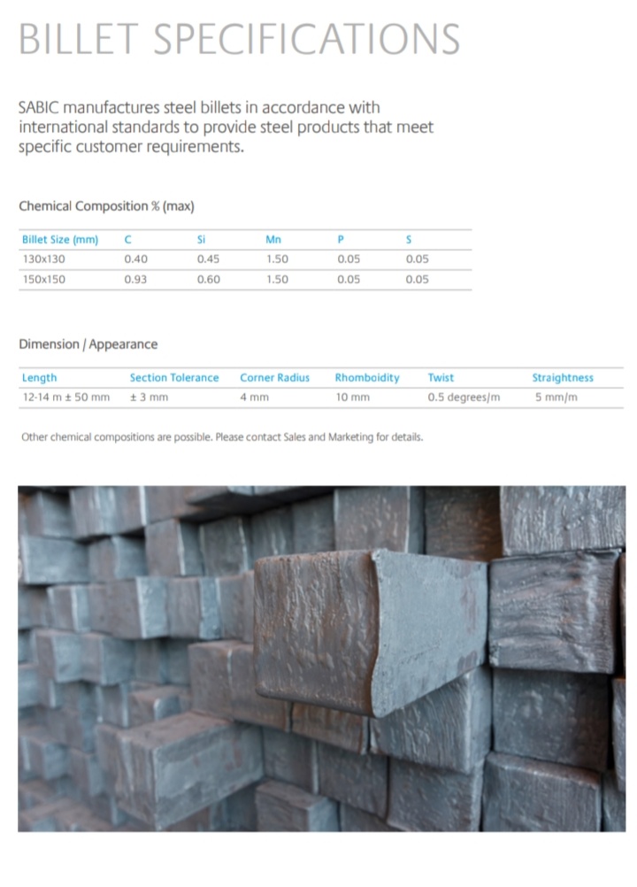 STEEL BILLET OFFER FROM SAUDI