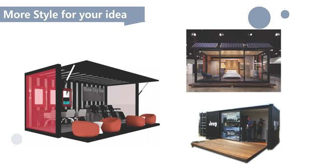 pop-up modified container for coffee shop, bar, shop