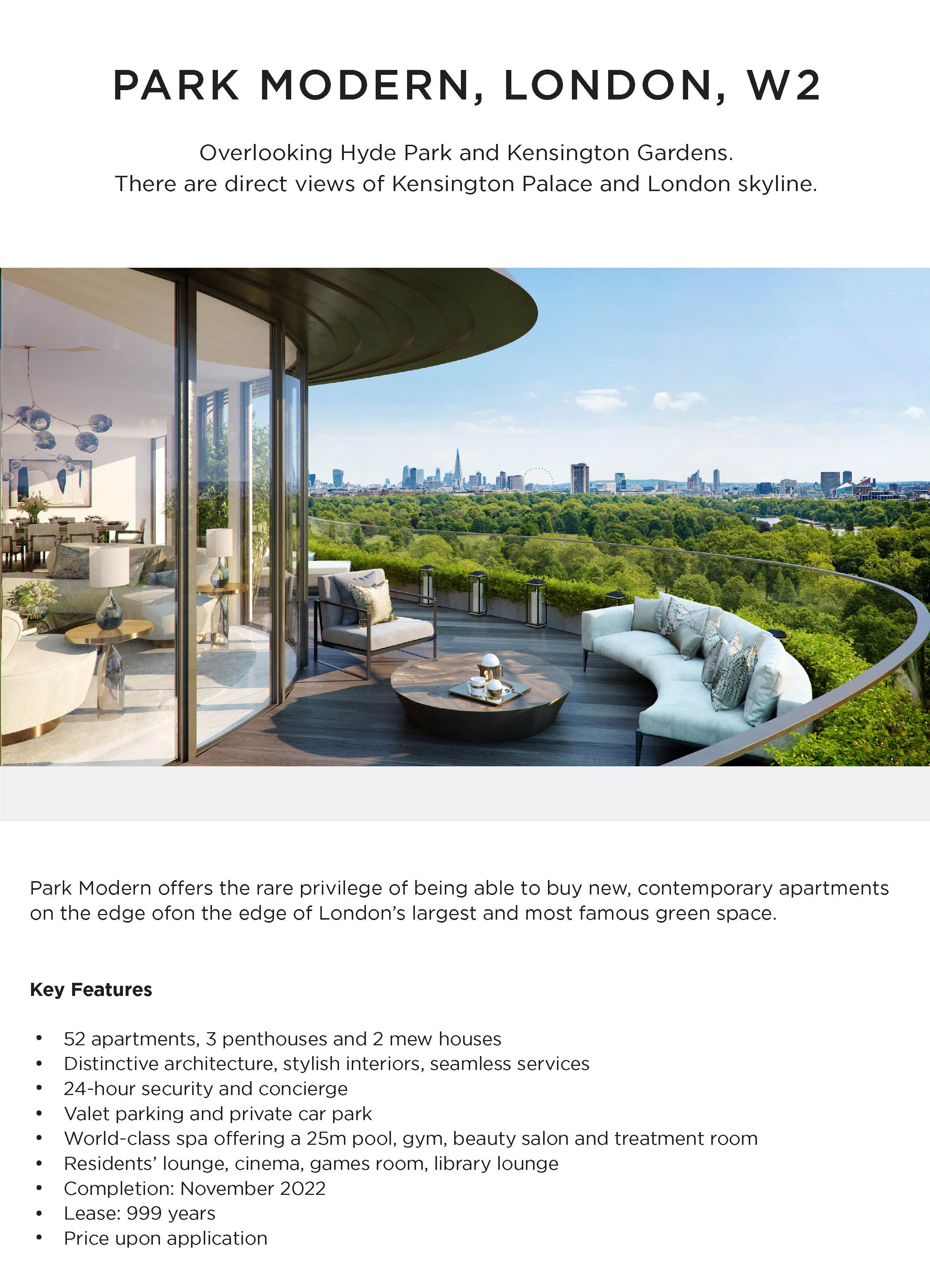 Overlooking Hyde Park & Kensington Garden | Park Modern, London, W2