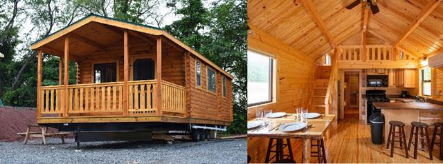 log trailer house