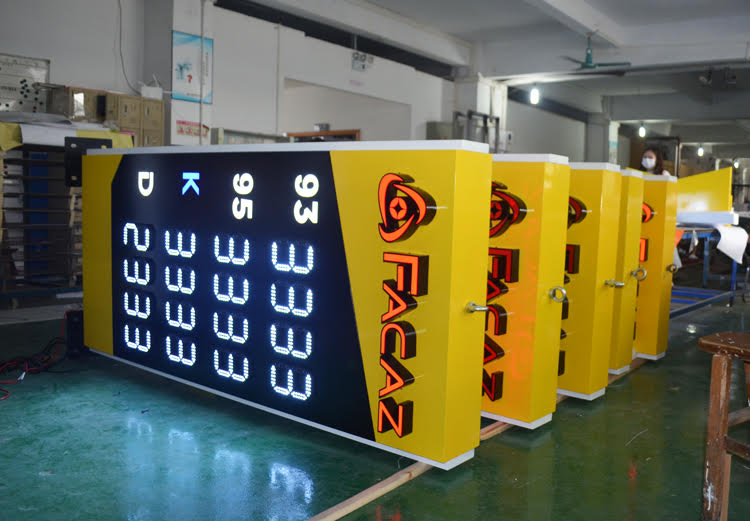 Pylon signs for gas station