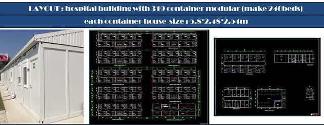foldable container hospital equipment for 240 beds demountable hospital 