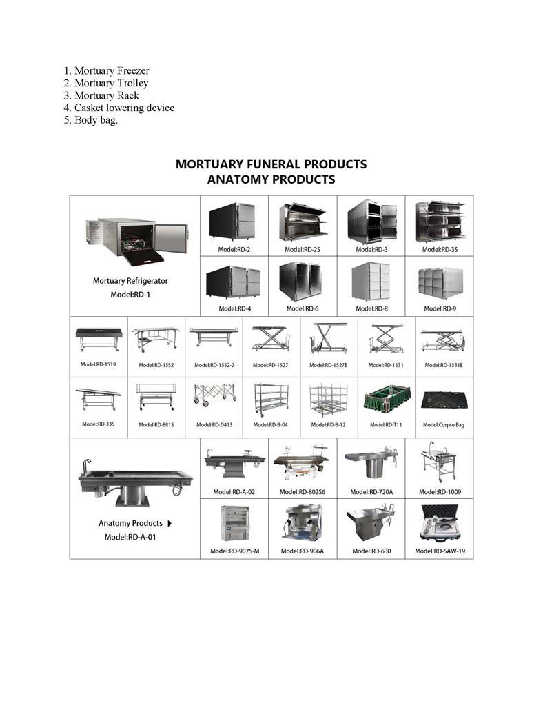 Mortuary equipment direct from Manufacturer 