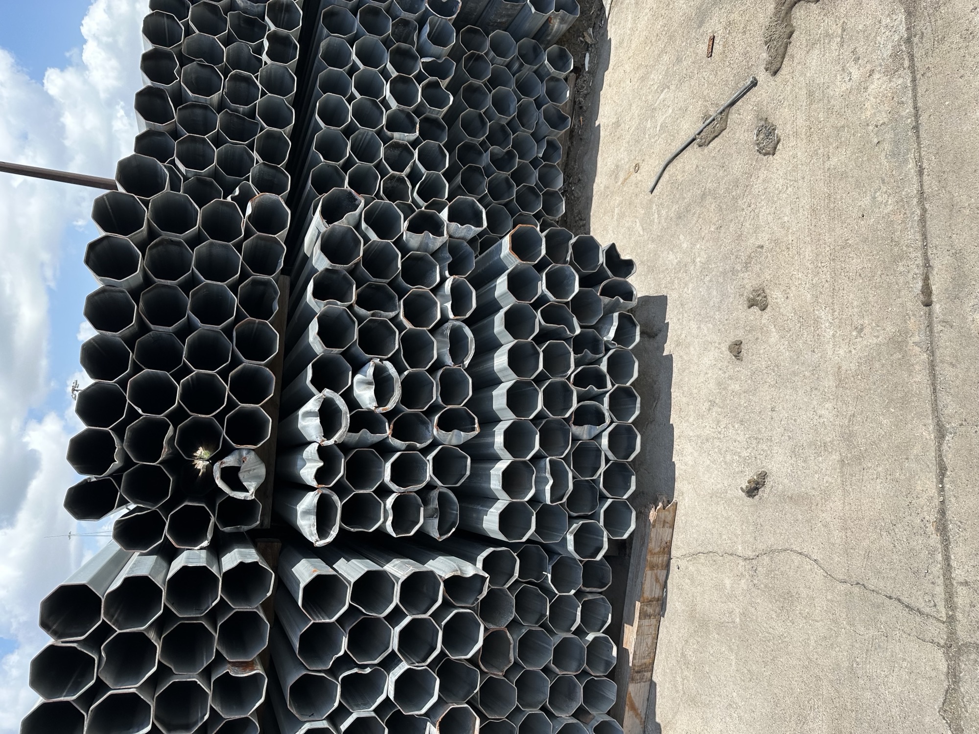 Solar panel steel poles