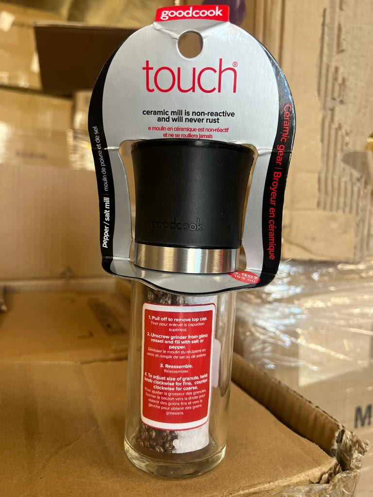 Bradshaw 5.5 oz Touch Pepper/Salt Mill. 1200 units. EXW Los Angeles $7.95 unit.