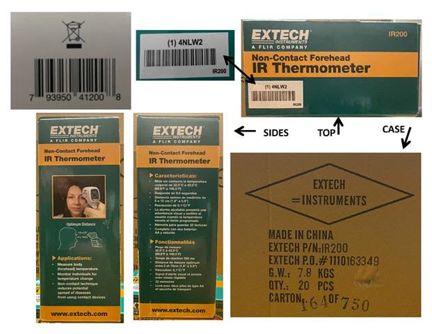 NON CONTACT INFRARED FOREHEAD THERMOMETERS BY EXTECH USA