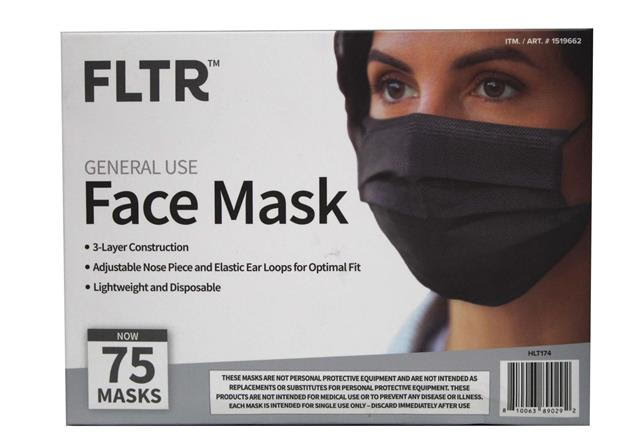 FLTR 75ct 3-Layer Face Masks USA