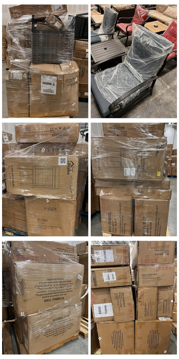 Mix Furniture & Appliance Truckload. Indoor/Outdoor Furniture, AC, Cooler, Fan, Ice Maker.