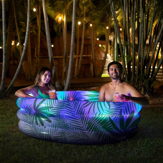 PoolCandy Inflatable LED Palm Pool with Bluetooth