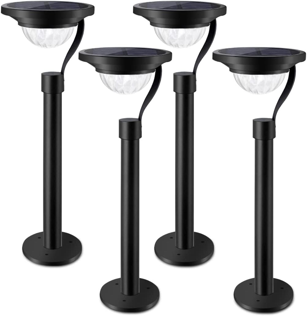 Twinkle Star 50 Lumens Solar Outdoor Lights 4 Pack Waterproof Solar Pathway Lights 12 Hrs for Walkway, Patio, Yard, Driveway, Garden