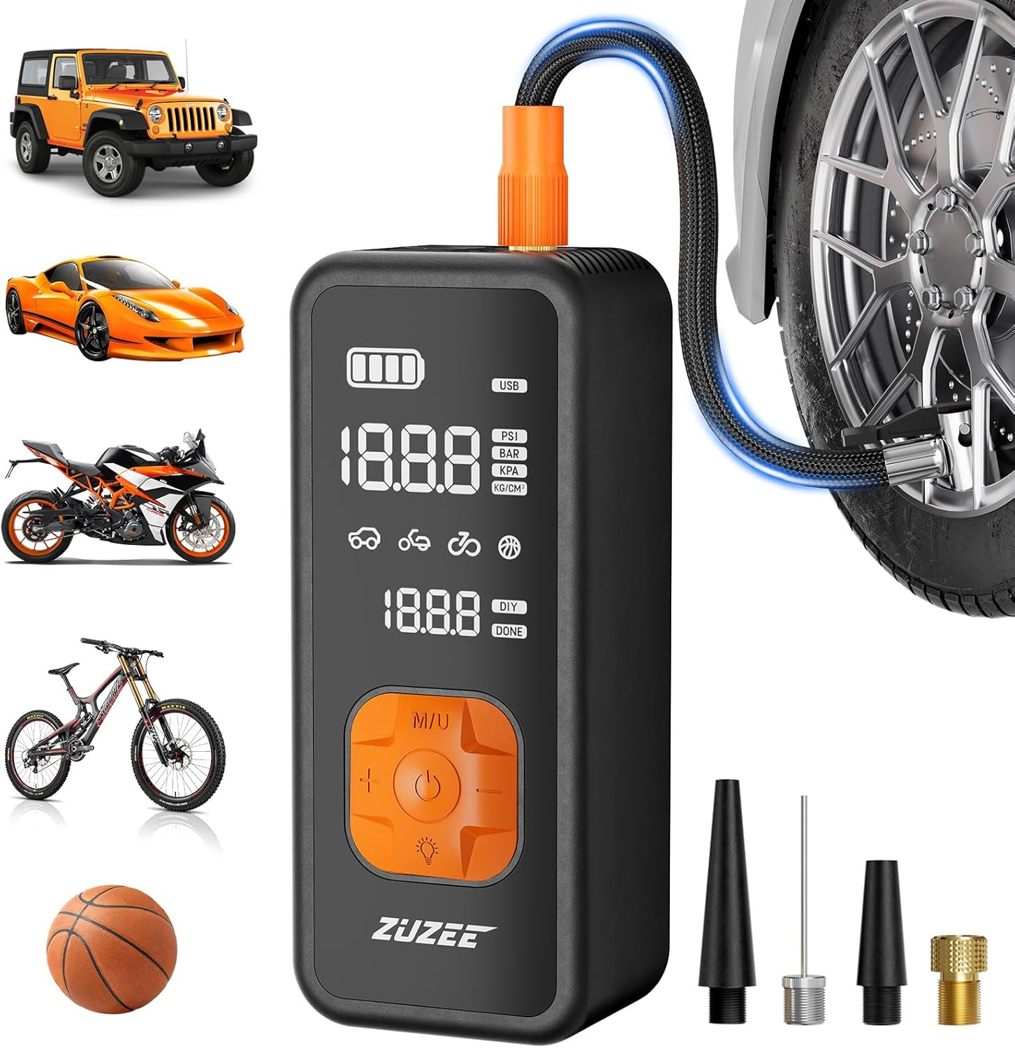 ZUZEE Portable Air Compressor & Power Bank.  360 Units. EXW Los Angeles $32.00 Unit. Retail $82.32