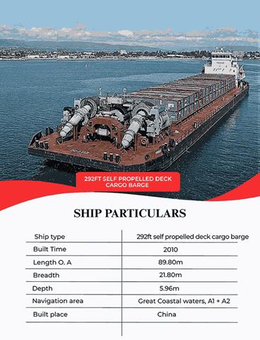 2010 Built Self-Propelled Deck Cargo Barge