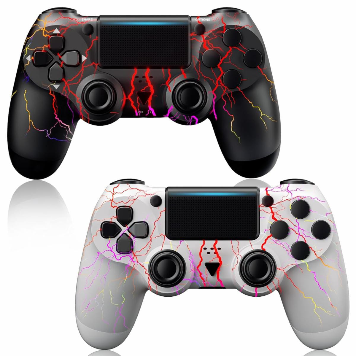 KDYGPDCT 2 Pack  for PS4 / Pro/Slim & PC,with 2 USB C Cable - Black & White