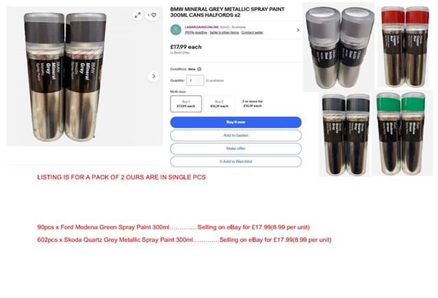 Halfords Assorted Car Metallic Spray Paints 300ml Europe