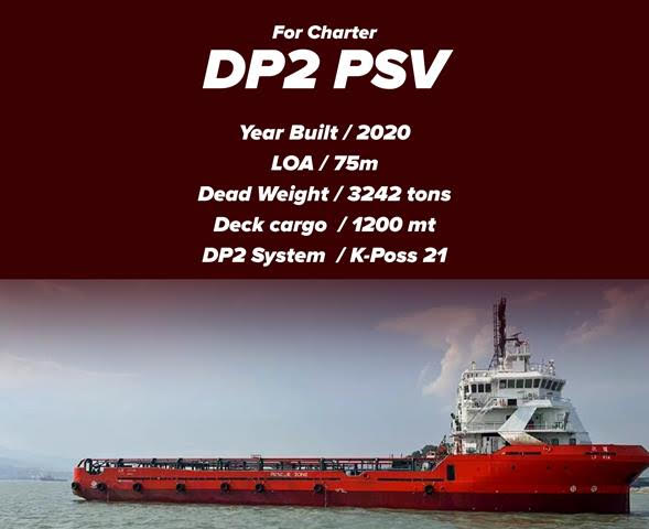 2020 Built DP2 Platform Supply Vessel!