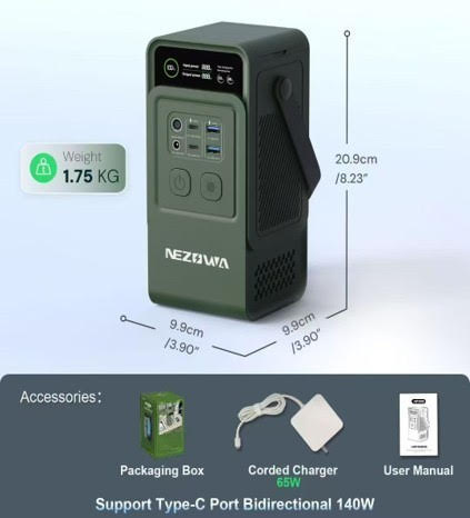 NEZOWA  60000mAh 200W Portable Power Bank USA