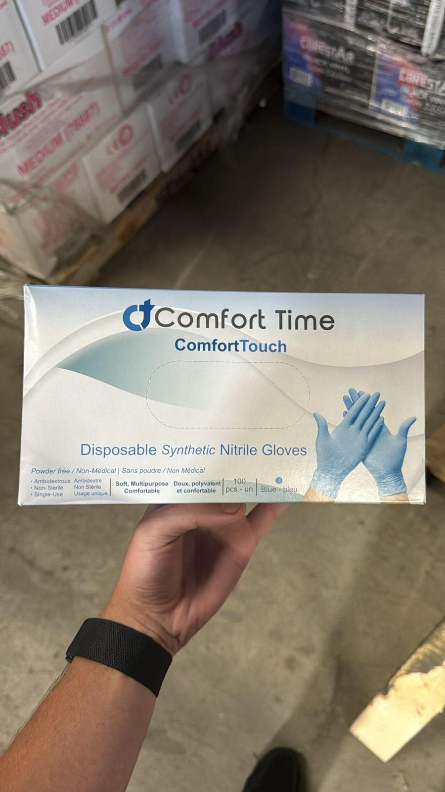 Comfort Time Disposable Synthetic Nitrile Gloves.  3990 Boxes EXW Los Angeles $2.25 Box of 100.