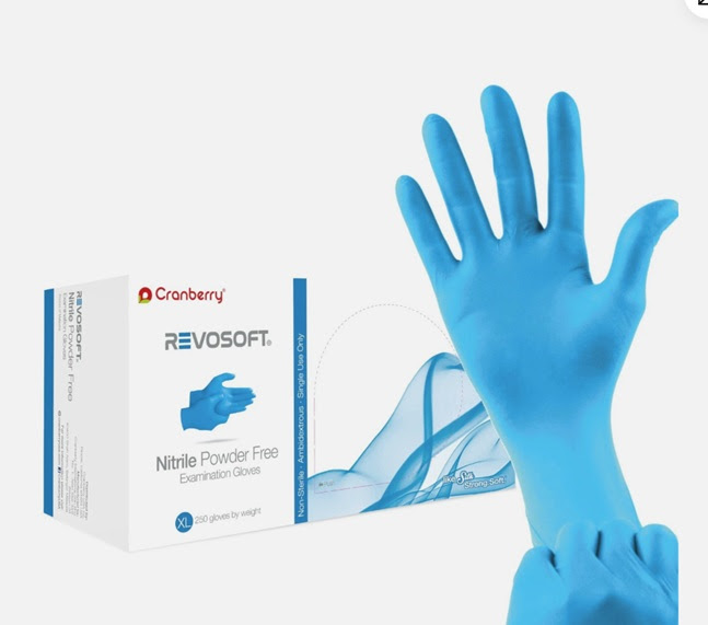 Cranberry RevoSoft 300 Count Disposable Powder Free Nitrile Exam Gloves.