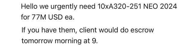 Request for airbus neo