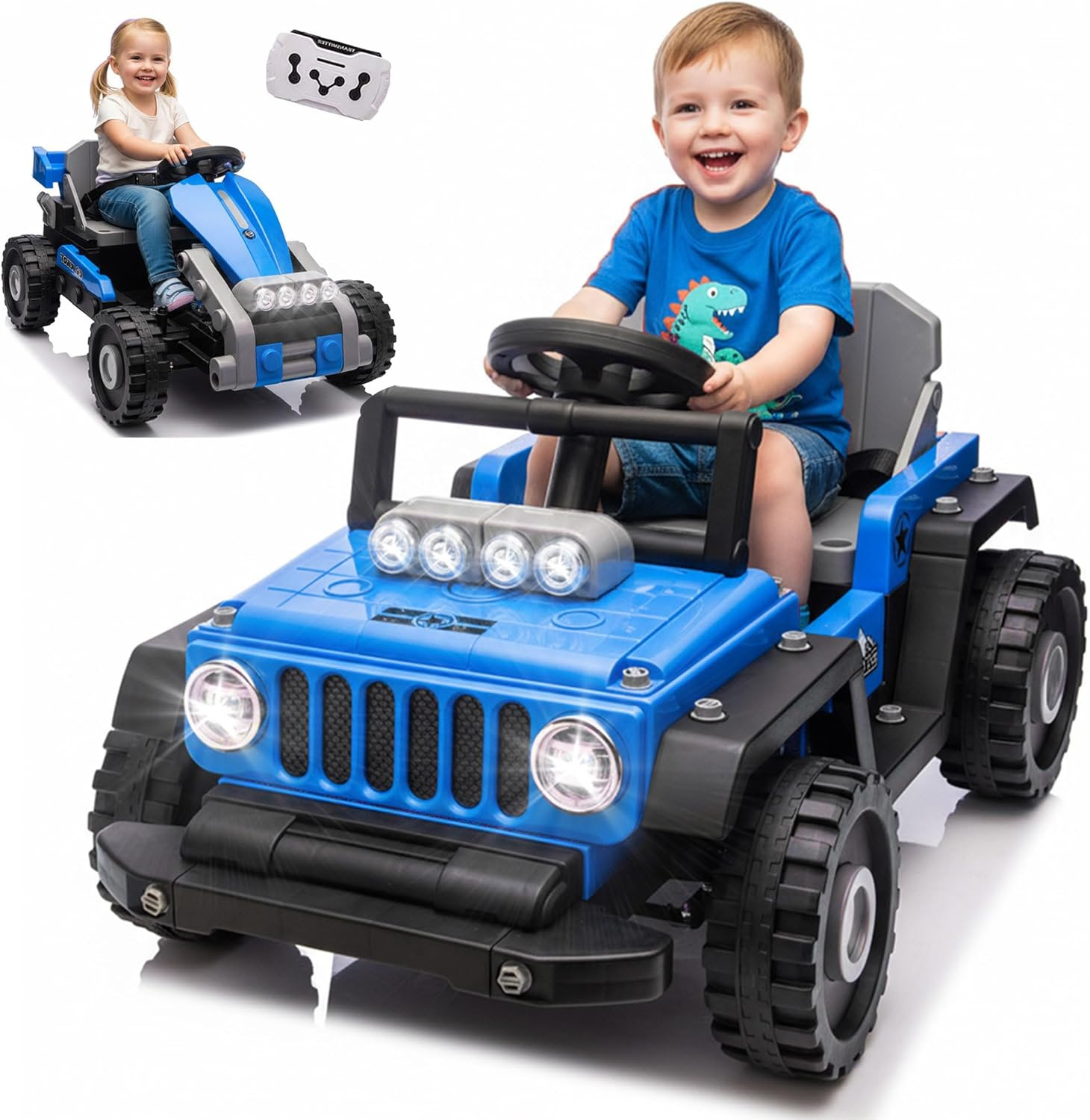 12V Battery Powered 2-in-1 Ride on Truck/Go Kart Freely Switched 4-Wheel Suspension Toy Car. 2183 Units. 