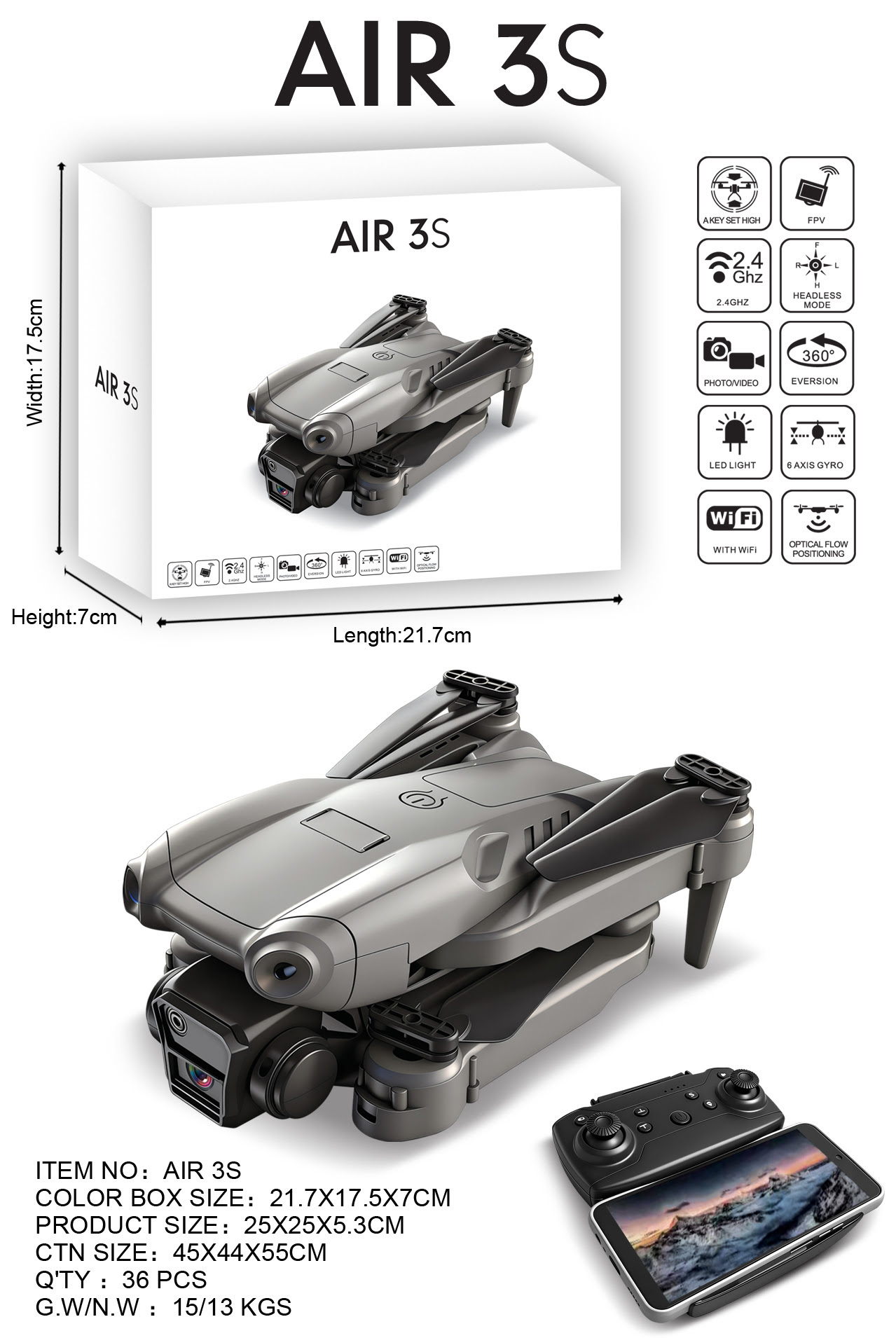 AIR 3 S Drones. 21,060 Units.  EXW Los Angeles $11.95 Unit.