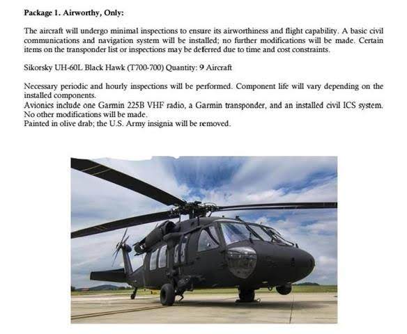  UH-60L Black Hawk (attached) is truly a rare opportunity. 