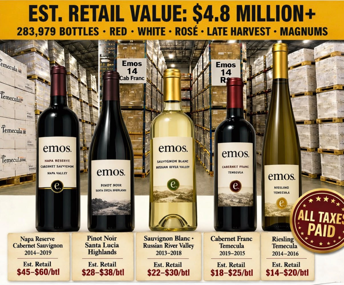 Emos  750ml Assorted California Wine Closeout.