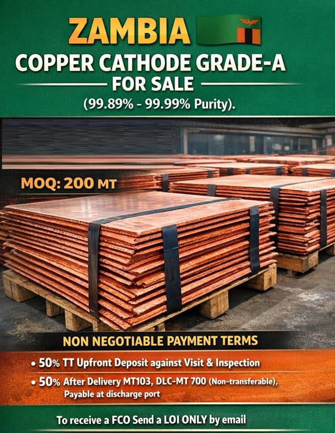 Zambia Copper Cathode Grade A