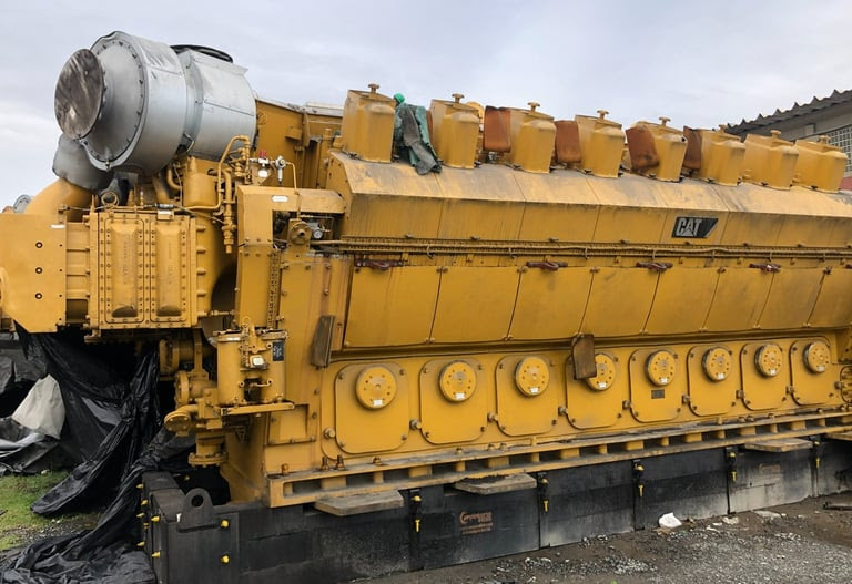 SURPLUS-NEVER USED-NEVER INSTALLED, Five (5) Caterpillar 16CM32C, 7370 kW, 13,800v. 60 Hz. Marine Diesel-HFO-Generator Set