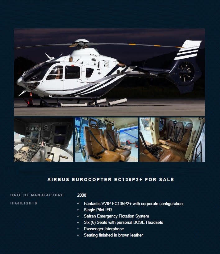 Fantastic VIP EC135P2+ For Sale 