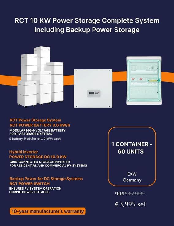 9,6 KW Modular High-Voltage Battery FOR PV STORAGE SYSTEMS(5 Battery Modules of 1,9 KW each) including: