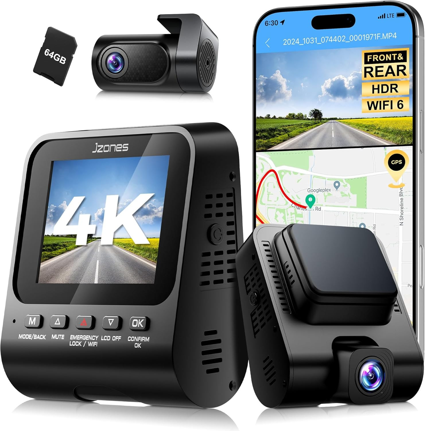 JZONES 4K+1080P FHD Front and Rear Dual Dash Camera. 15,000 Units. EXW Los Angeles $30.00 Unit. Original retail $109.99 (On sael now $79.99)