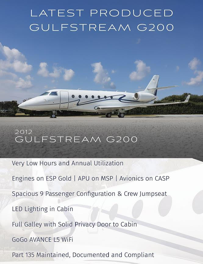 Last Produced Gulfstream G200