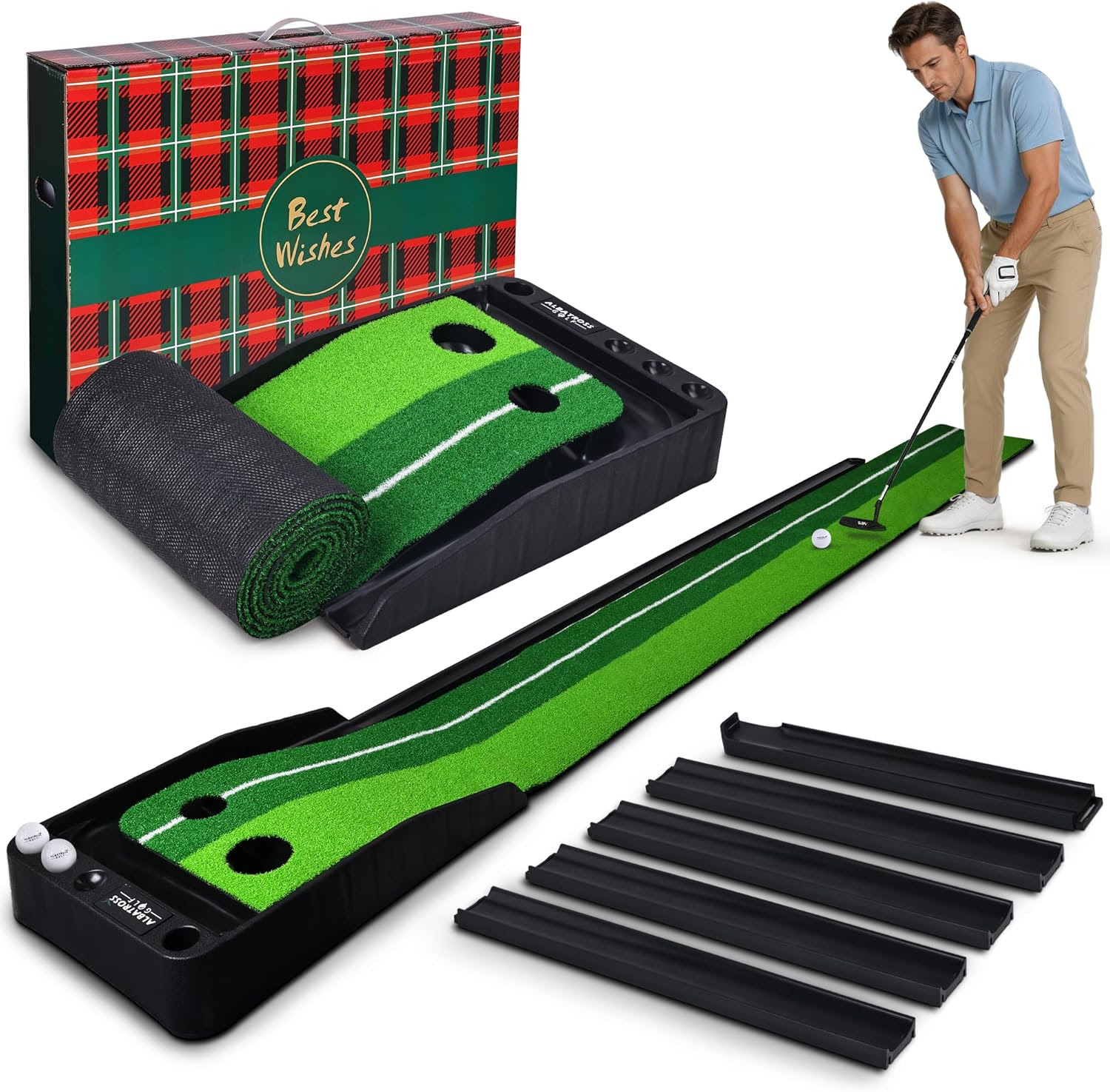 Fitvids Premium Automatic Ball Return Golf Putting Mat Gift Set.  3000 Units. EXW Los Angeles $18.50 Unit. Retail $56.99