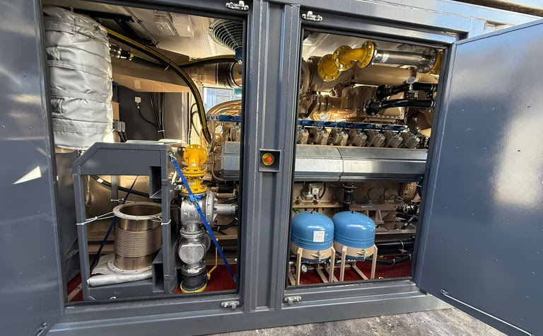 Nine (9) New Aggreko/Jenbacher J420E LS, 1500 kW, (1875 kVA) 400v. 50 Hz Natural Gas Power Modul